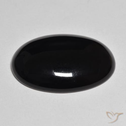 Onyx Noire naturelle ovale, 19.31 ct, Opaque