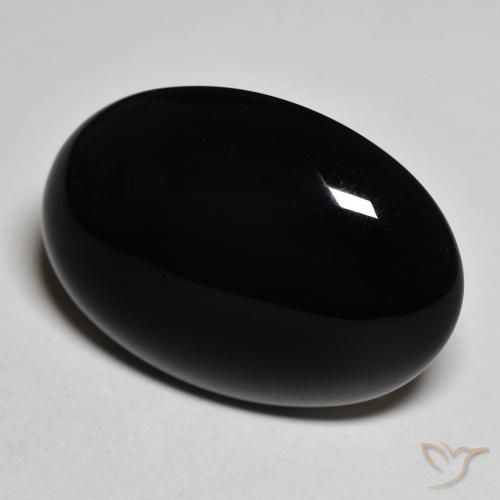 Onyx Noire naturelle ovale, 19.68 ct, Opaque