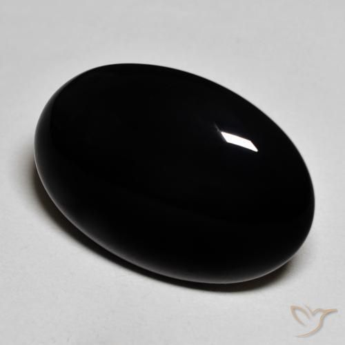 Onyx Noire naturelle ovale, 19.15 ct, Opaque