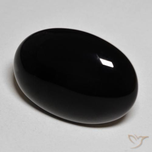 Onyx Noire naturelle ovale, 19.41 ct, Opaque