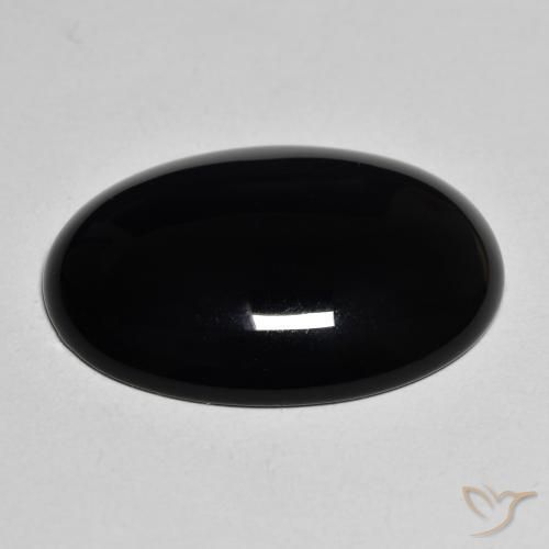 Onyx Noire naturelle ovale, 19.41 ct, Opaque