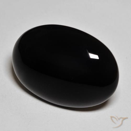 Onyx Noire naturelle ovale, 19.29 ct, Opaque