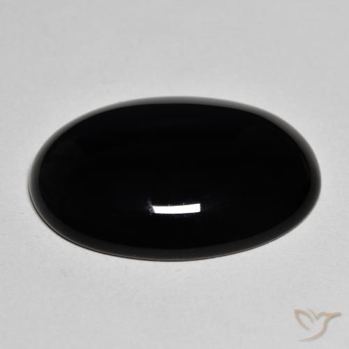 Onyx Noire naturelle ovale, 19.29 ct, Opaque