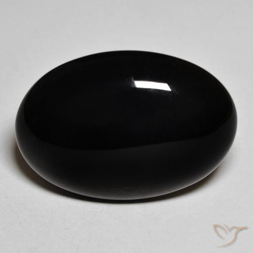 Onyx Noire naturelle ovale, 19.58 ct, Opaque