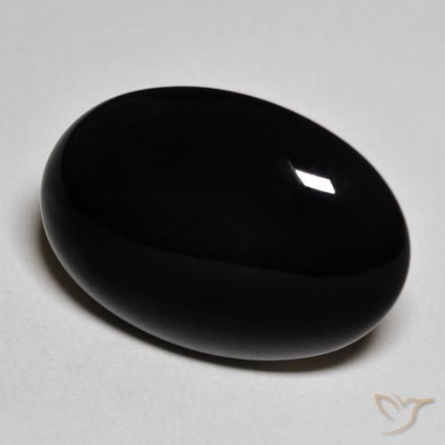 Onyx Noire naturelle ovale, 19.58 ct, Opaque
