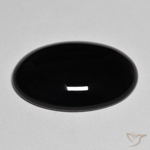 Onyx Noire naturelle ovale, 19.58 ct, Opaque
