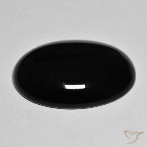Onyx Noire naturelle ovale, 19.42 ct, Opaque