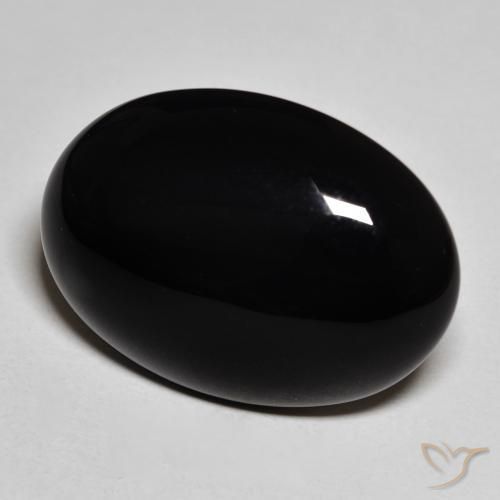 Onyx Noire naturelle ovale, 19.74 ct, Opaque