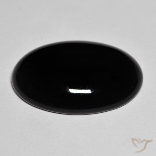 Onyx Noire naturelle ovale, 19.74 ct, Opaque