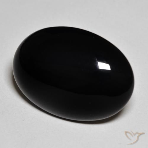 Onyx Noire naturelle ovale, 19.82 ct, Opaque