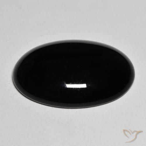 Onyx Noire naturelle ovale, 19.82 ct, Opaque