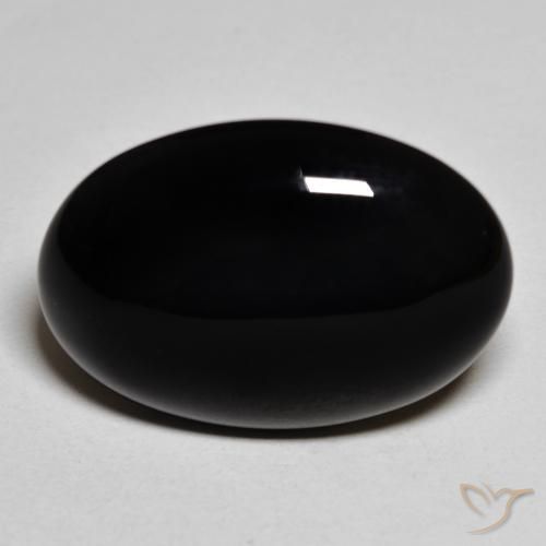 Onyx Noire naturelle ovale, 19.53 ct, Opaque