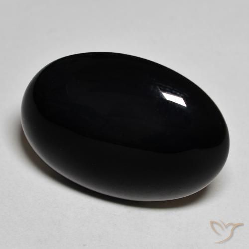 Onyx Noire naturelle ovale, 19.53 ct, Opaque