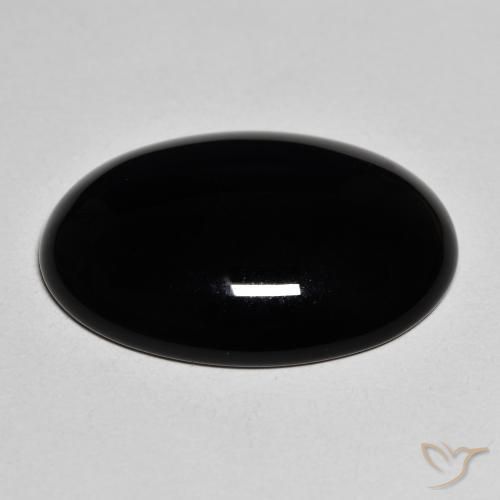 Onyx Noire naturelle ovale, 19.53 ct, Opaque