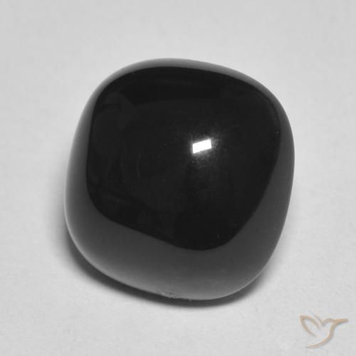 Onyx Noire naturelle Coussin, 4.71 ct, Opaque