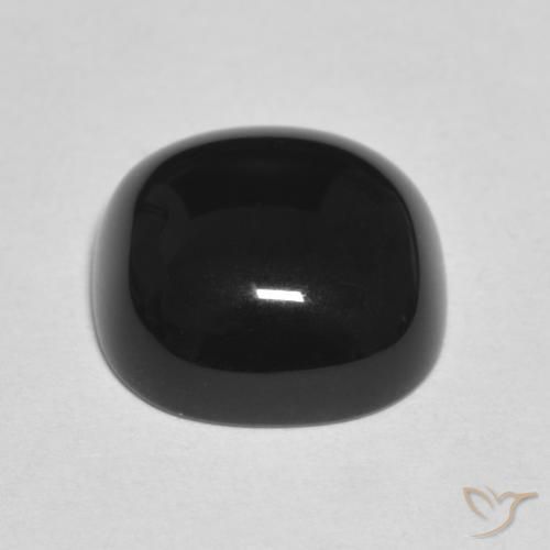 Onyx Noire naturelle Coussin, 4.56 ct, Opaque