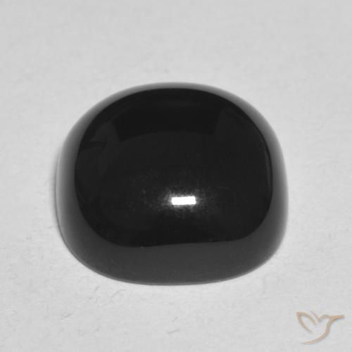 Onyx Noire naturelle Coussin, 4.89 ct, Opaque