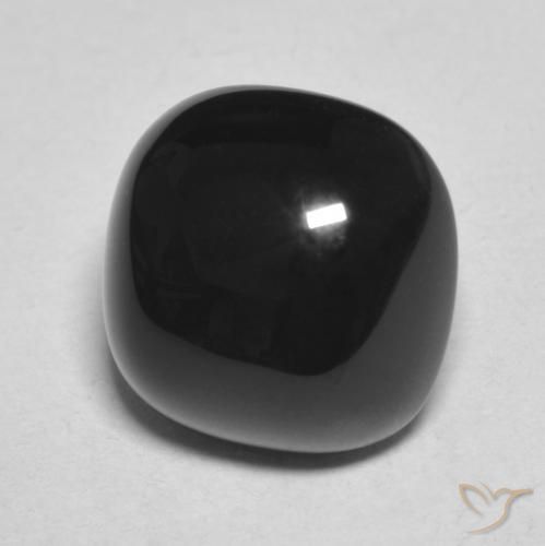 Onyx Noire naturelle Coussin, 4.71 ct, Opaque