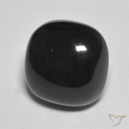 Onyx Noire naturelle Coussin, 4.92 ct, Opaque