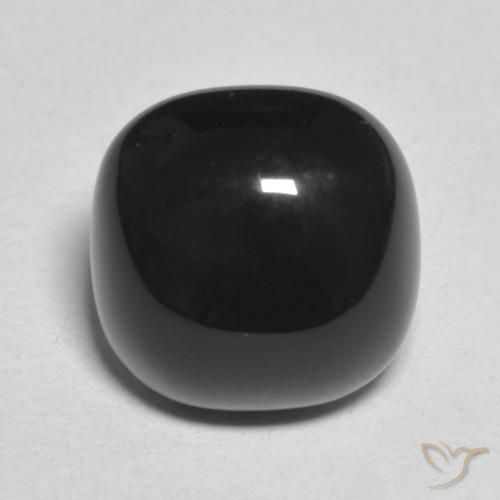 4.54ct Naturel Noire Onyx, Coussin, Opaque, Photo A