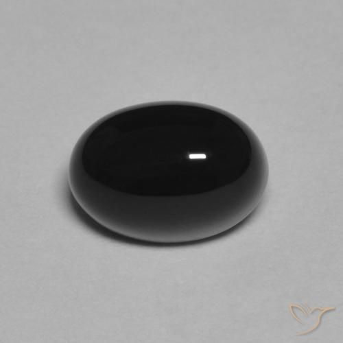 Onyx noir naturelle coupe ovale, 1,09 ct, opaque