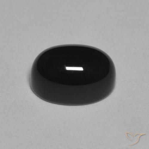 Onyx noir naturelle coupe ovale, 1,09 ct, opaque