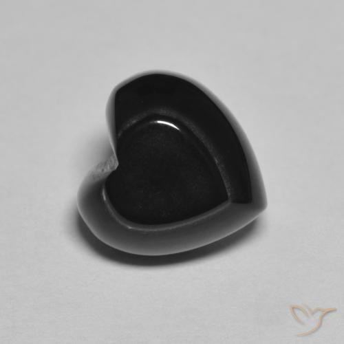 4.24ct Naturel Noire Onyx, Cœur, Opaque
