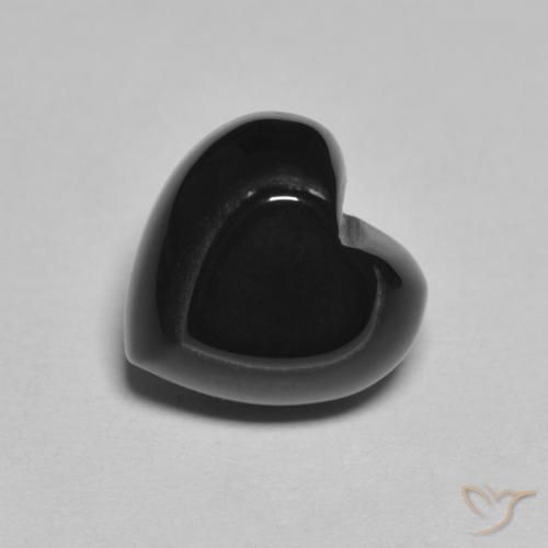 Onyx Noire naturelle Cœur, 4.24 ct, Opaque