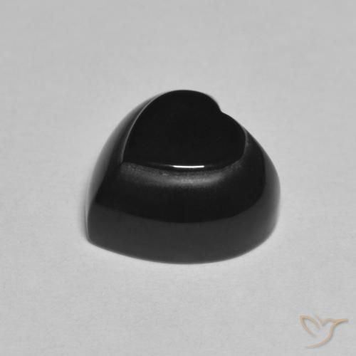 Onyx Noire naturelle Cœur, 4.24 ct, Opaque