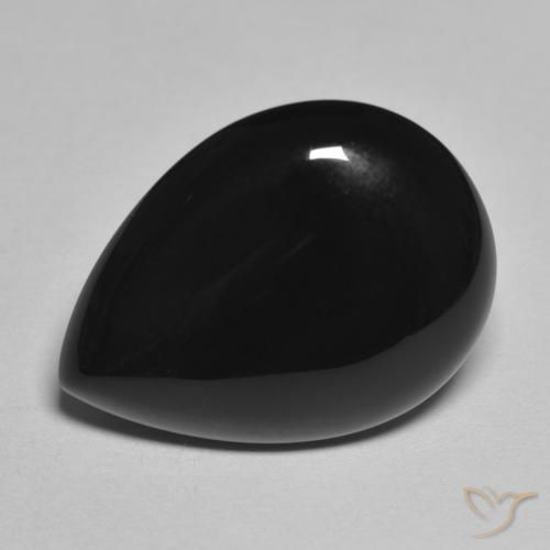 Onyx Noire naturelle En forme de poire, 11.25 ct, Opaque