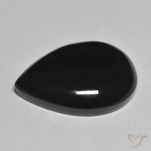 Onyx Noire naturelle En forme de poire, 11.25 ct, Opaque