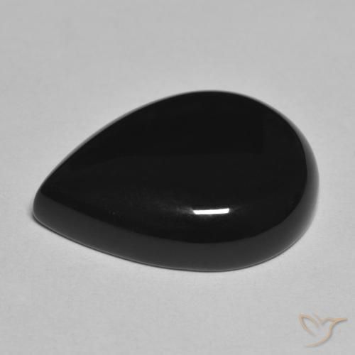 Onyx Noire naturelle En forme de poire, 12.30 ct, Opaque