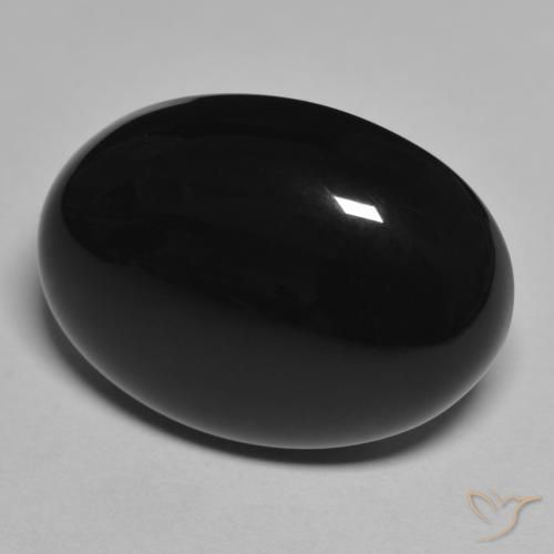 Onyx Noire naturelle ovale, 20.88 ct, Opaque