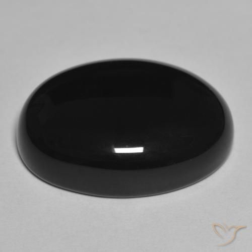 Onyx Noire naturelle ovale, 20.88 ct, Opaque