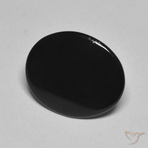Onyx Noire naturelle ovale, 3.97 ct, Opaque