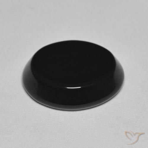 Onyx Noire naturelle ovale, 4.22 ct, Opaque