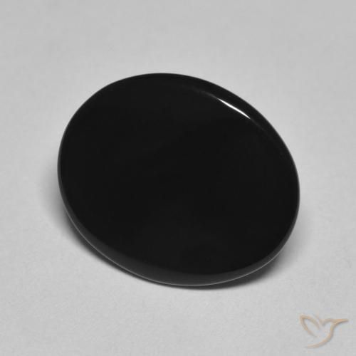 Onyx Noire naturelle ovale, 4.16 ct, Opaque