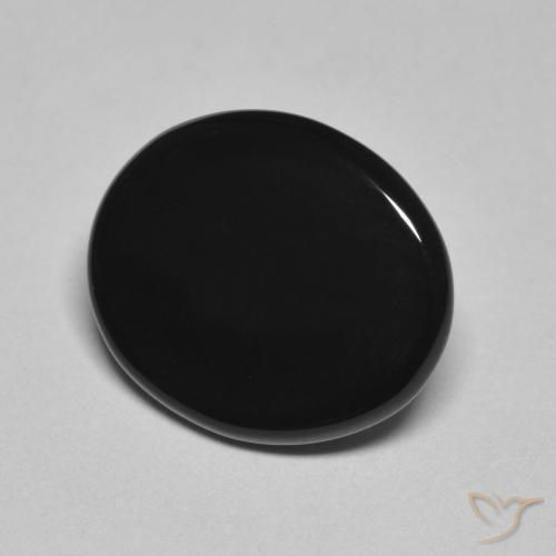 Onyx Noire naturelle ovale, 4.26 ct, Opaque