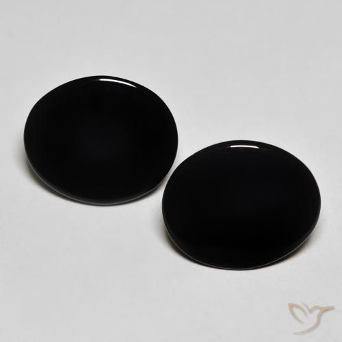 8.01ctw Naturel Noire Onyx, ovale, Opaque