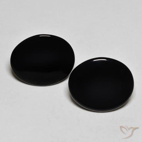 8.18ctw Naturel Noire Onyx, ovale, Opaque