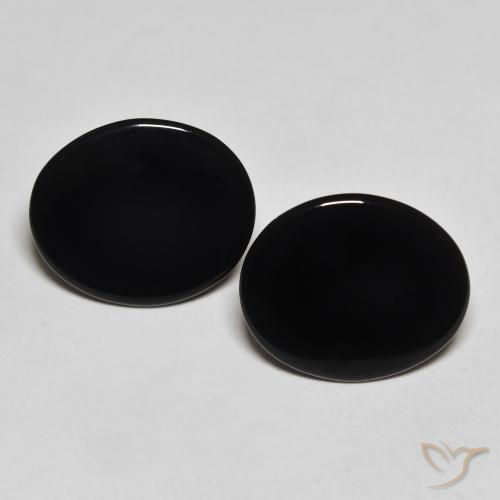 8.06ctw Naturel Noire Onyx, ovale, Opaque
