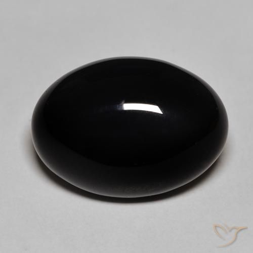 Onyx Noire naturelle ovale, 12.12 ct, Opaque