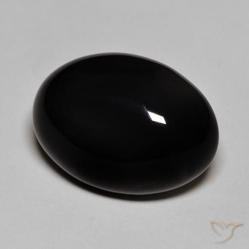 Onyx Noire naturelle ovale, 12.12 ct, Opaque