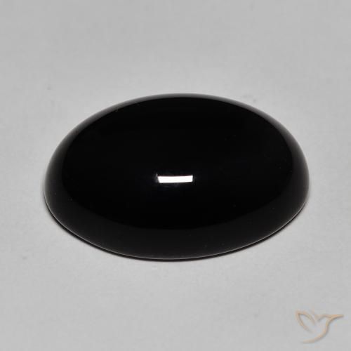 Onyx Noire naturelle ovale, 12.12 ct, Opaque
