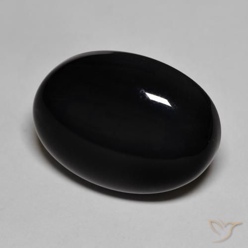 Onyx Noire naturelle ovale, 21.84 ct, Opaque