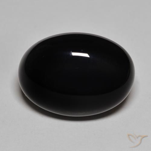 23.37ct Naturel Noire Onyx, ovale, Opaque