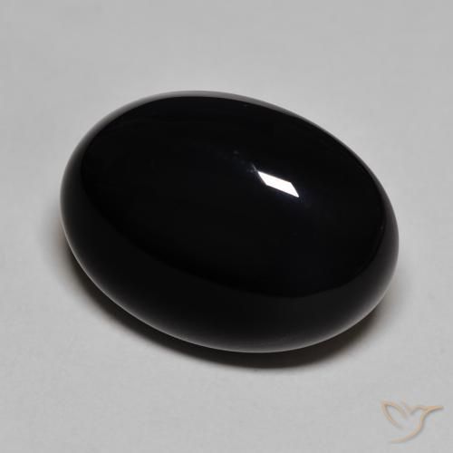 Onyx Noire naturelle ovale, 23.37 ct, Opaque