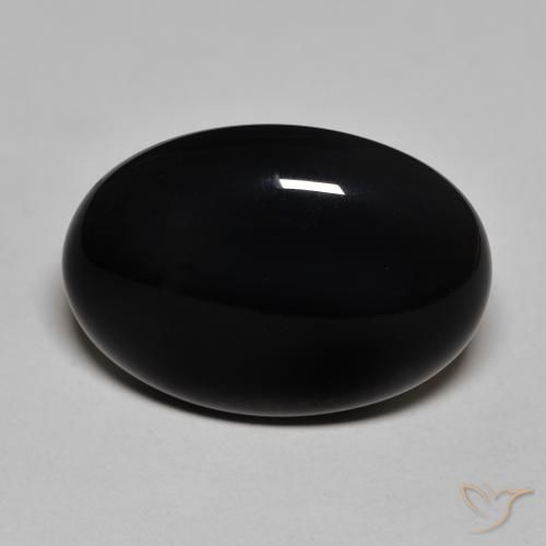 16.43ct Naturel Noire Onyx, ovale, Opaque