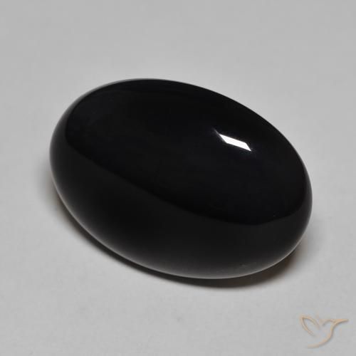 Onyx Noire naturelle ovale, 16.43 ct, Opaque