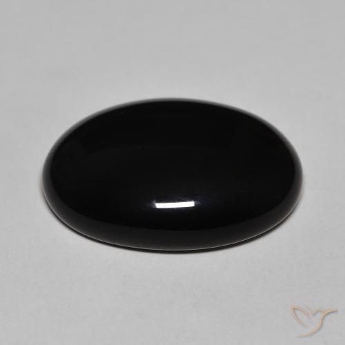 Onyx Noire naturelle ovale, 16.43 ct, Opaque